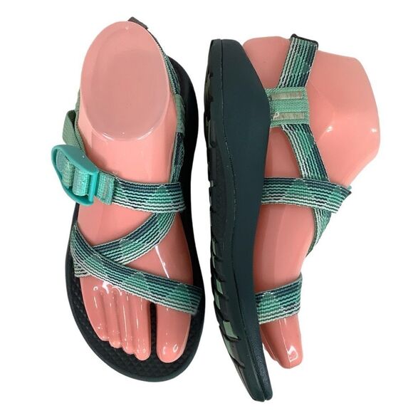 Chaco Webbing Comfort Multicolor Green Strip Strap Children Sandal Shoes Sz C3” - Picture 1 of 11